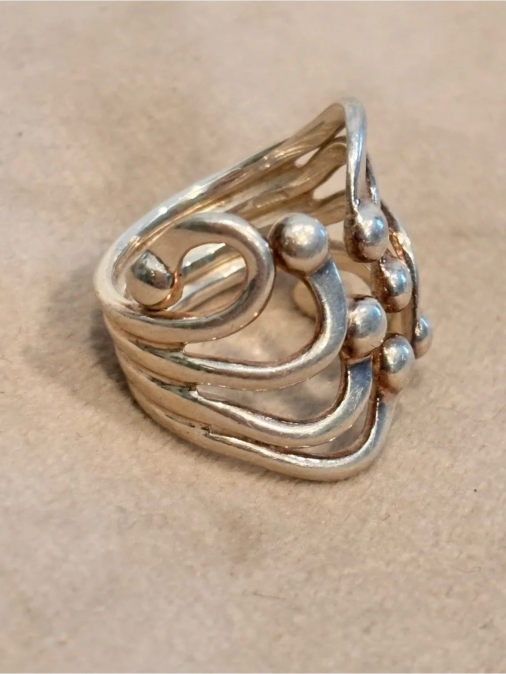 Vintage Designer 925 Sterling Silver Multi-Band Sculptural Ring - Size 6.5